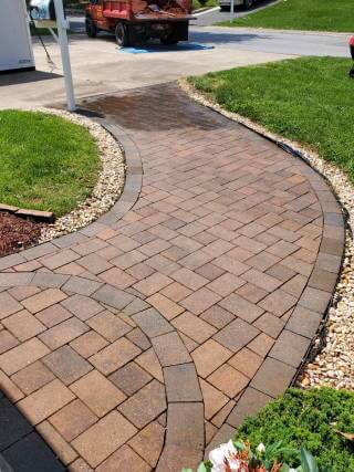 Patio pavers for a home's front walkway in Delaware